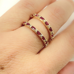 Load image into Gallery viewer, 14K Solid Yellow Gold Diamond and Ruby Ring.