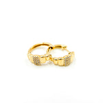 Load image into Gallery viewer, EHA57446. 14k Solid White Gold Diamond Fancy Hoop Earrings