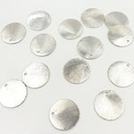 Load image into Gallery viewer, White Sterling Silver Brushed Round Flat Disc Charm with a Single Hole