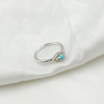 Load image into Gallery viewer, 14K Solid Gold Diamond and Turquoise Eye Ring.