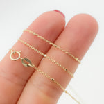 Load image into Gallery viewer, 027R02S3TP0L8L. 14K Solid Yellow Gold Cube Satellite Necklace