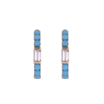 Load image into Gallery viewer, EHE57441. 14K Solid Gold Diamonds and Gemstone Hoops