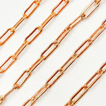 Load image into Gallery viewer, Rose Gold Plated Silver Flat Paperclip Chain