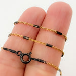 Load image into Gallery viewer, Z9GB2F. Gold Plated and Black Rhodium Sterling Silver Satellite Bars Chain