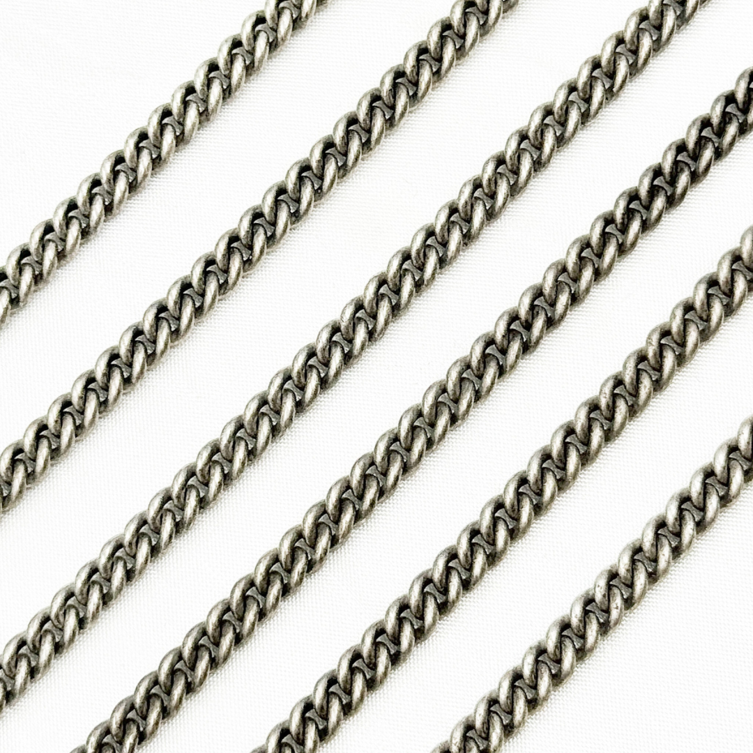 Oxidized Sterling Silver Curb Chain