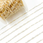 Load image into Gallery viewer, XM/1931K/SP. 14K Gold Filled and Sterling Silver Knurled Link Chain – Long & Short Pattern