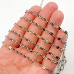 Load image into Gallery viewer, Oxidized Sterling Silver Cut Marina Link Chain