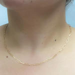 Load image into Gallery viewer, 14K Solid Gold Paperclip Necklace