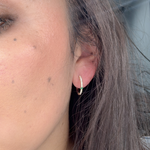 Load image into Gallery viewer, EHC56665EM. 14k Solid Gold Diamond and Emerald Hoops