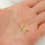 Load image into Gallery viewer, NT401196. 14k Solid Gold Diamond Star Necklace