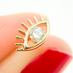 Load image into Gallery viewer, EFZ52004BS. 14K Solid Yellow Gold Diamond Eye Studs