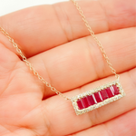 Load image into Gallery viewer, NFN71044. 14k Solid Gold Diamond & Gemstone Necklace