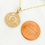 Load image into Gallery viewer, KG242. 14K Solid Gold Diamond Circle Charm