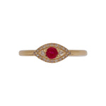 Load image into Gallery viewer, RFB17775RU. 14k Solid Gold Diamond and Ruby Eye Ring