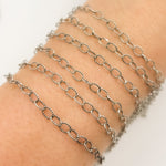Load image into Gallery viewer, Silver Twisted Cable Oval Link Chain