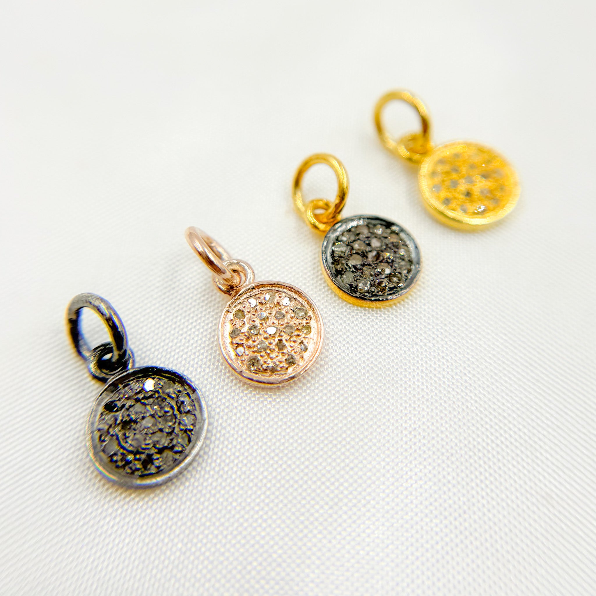 Diamond Sterling Silver Round Charm