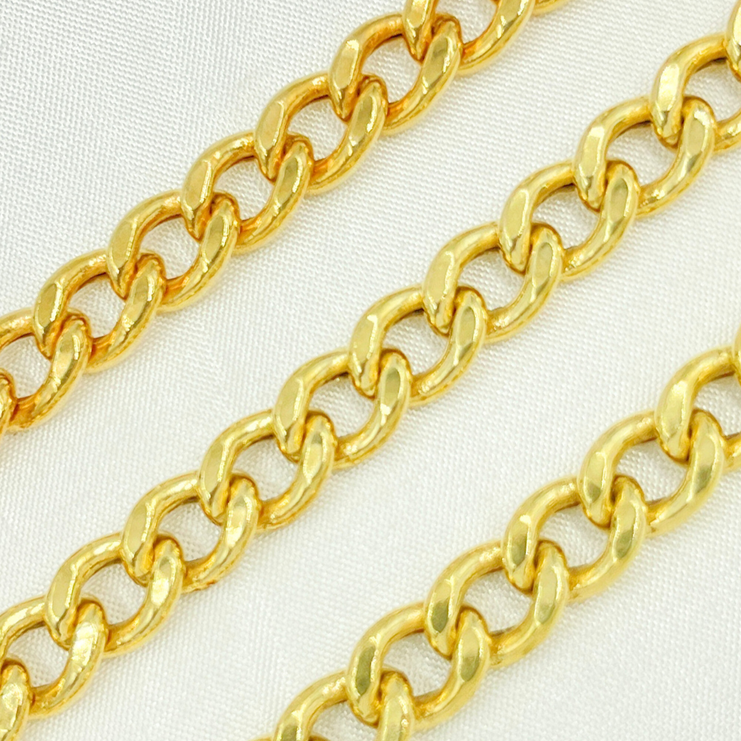 V46GP. Gold Plated 925 Sterling Silver Hollow Curb Chain