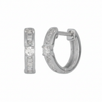 Load image into Gallery viewer, EHF57455. 14K Solid Gold Diamond Hoop Earrings