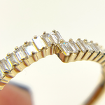 Load image into Gallery viewer, 14K Solid Gold Diamond Double Line Ring.