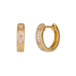 Load image into Gallery viewer, EHD57456. 14K Solid Rose Gold Diamond Hoop Earrings