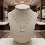 Load image into Gallery viewer, PN115432Y14DI1. 14K Solid Gold Cross Diamond Charm