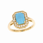 Load image into Gallery viewer, CR97135TQ8X6. 14k Solid Gold Diamond and Turquoise Ring
