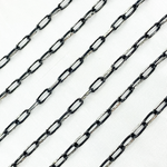 Load image into Gallery viewer, Two Tone Black Rhodium and Sterling Silver Paperclip Link Chain