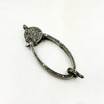Load image into Gallery viewer, DC626. Diamond Sterling Silver Long Oval Trigger Clasp