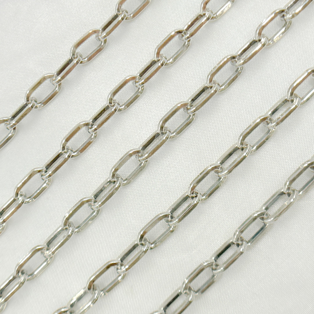 V138OX. Oxidized 925 Sterling Silver Flat Oval Link Chain