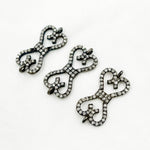 Load image into Gallery viewer, Pave Diamond &amp; 925 Sterling Silver Black Rhodium Bow Connector. DC187
