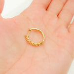 Load image into Gallery viewer, EHE56367. 14K Solid Yellow Gold Diamond Heart Hoop Earring