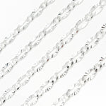Load image into Gallery viewer, Silver Diamond Cut Marina Link Chain
