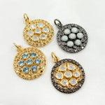 Load image into Gallery viewer, Round Flower Pendant with Gemstone