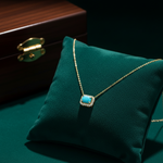 Load image into Gallery viewer, NT407129. 14K Solid Gold Octagon Turquoise Fancy Tiny Necklace
