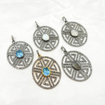 Load image into Gallery viewer, DP680. Diamond Sterling Silver Oval Fancy Pendant