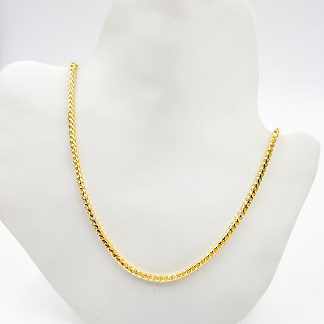14k Solid Yellow Gold Wheat Chain