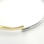 Load image into Gallery viewer, 14K Solid Gold Two Tone Flat Bangle. Bangle5
