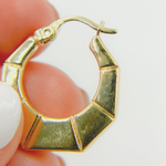 Load image into Gallery viewer, GER135. 14K Gold Hexagon Hollow Hoop Earrings