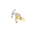 Load image into Gallery viewer, 14k Solid Gold Spiral Diamond Flowers Ring.