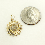 Load image into Gallery viewer, GDP189. 14K Solid Gold Diamond Flower Charm