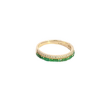 Load image into Gallery viewer, 14k Solid Gold Emerald and Diamond Ring.