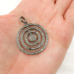 Load image into Gallery viewer, DP269. Diamond Sterling Silver Round Pendant