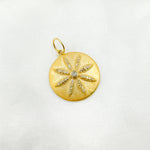 Load image into Gallery viewer, GDP249. 14K Solid Gold Diamond Circle and Flower Charm