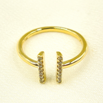 Load image into Gallery viewer, 14K Solid Yellow Gold Bars Diamond Ring.
