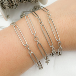 Load image into Gallery viewer, Oxidized Sterling Silver Paperclip and Round Link Chains