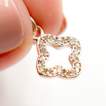 Load image into Gallery viewer, Diamond Sterling Silver Flower Charm