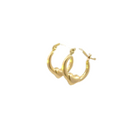 Load image into Gallery viewer, GER172. 14k Solid Gold Hollow Heart Hoops