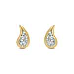 Load image into Gallery viewer, EFC53026. 14k Solid Gold Diamond Drop Studs Earrings