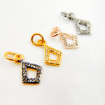 Load image into Gallery viewer, DC360. Diamond Sterling Silver Rhombus Charm