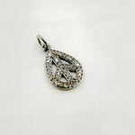 Load image into Gallery viewer, DC519. Diamond Sterling Silver Drop Peace Pendant